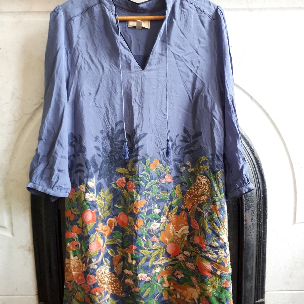 Silk Anthropologie midi dress